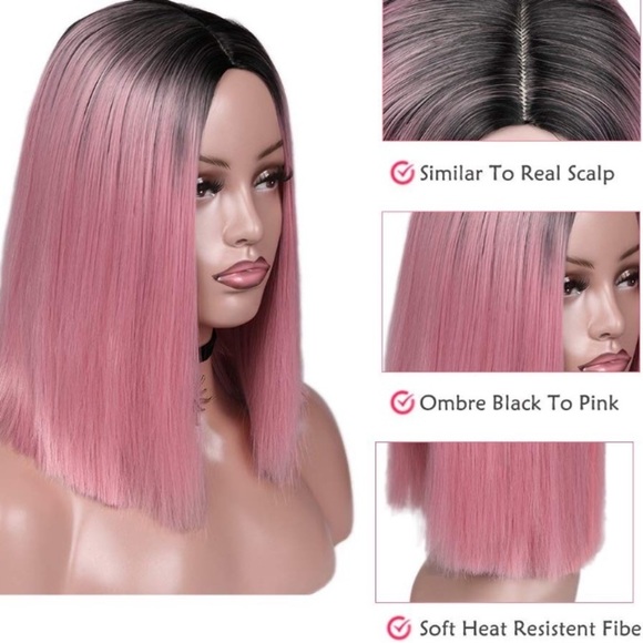 ?14” María Black & PINK Cosplay WIG *NWT* main image 4
